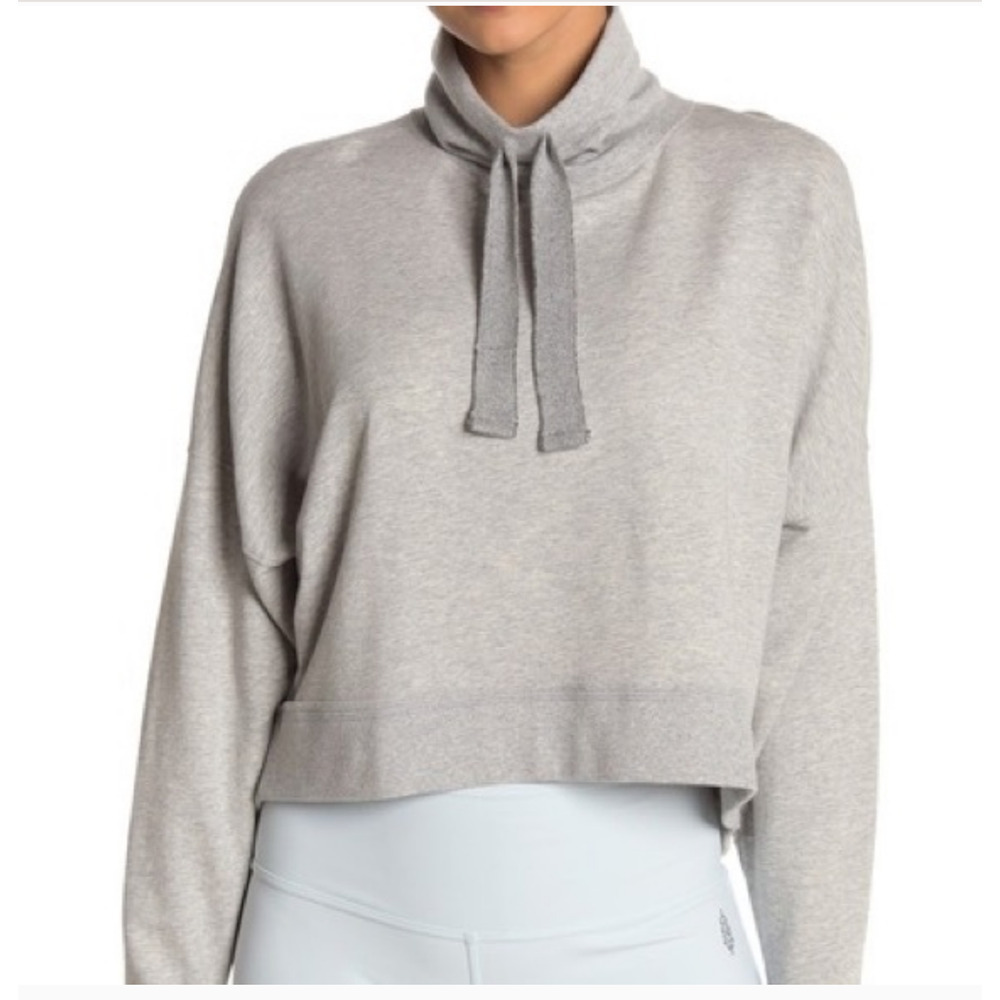 Free People Movement Lara Pullover Heather Gray Funnel Neck Size Large NWT - Picture 9 of 16